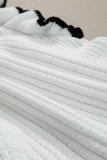 White Crochet Eyelet Flounce Tank Top