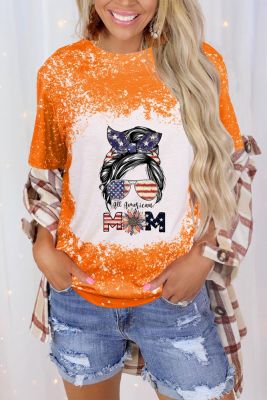 All American Mom Bleached Graphic Tee