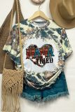 Mama Tried Aztec Cowhide Leopard Heart Graphic Tee