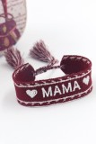 Mother's Day Mama Embroidery Tassel Ribbon Wristband