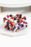 Independence Day US Flag Beads Bracelet 