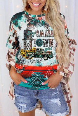 Just A Small Town Girl Western Bleached Print Graphic Tee