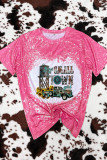 Just A Small Town Girl Western Bleached Print Graphic Tee