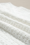 White Guipure Lace Crochet Keyhole Back Tank Top