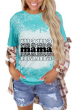 Retro Mama Print O-neck Short Sleeve Top Women UNISHE Wholesale