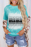 Retro Mama Print O-neck Short Sleeve Top Women UNISHE Wholesale