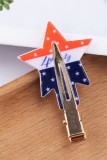 Start Shape American Flag Print Hair Clip MOQ 5pcs