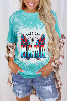 American Mama Retro Wings O-neck Short Sleeve Top Women