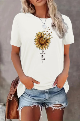 Faith Sunflower Print Graphic Top