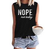 Nope Not Today Print Graphic Tank Top