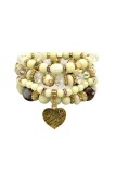 Heart Pendant Beads Bracelets MOQ 5pcs