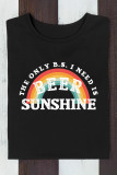 Beer Sunshine Quotes with Rainbow Print Graphic Top