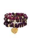 Heart Pendant Beads Bracelets MOQ 5pcs