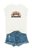Beer Sunshine Quotes with Rainbow Print Graphic Top