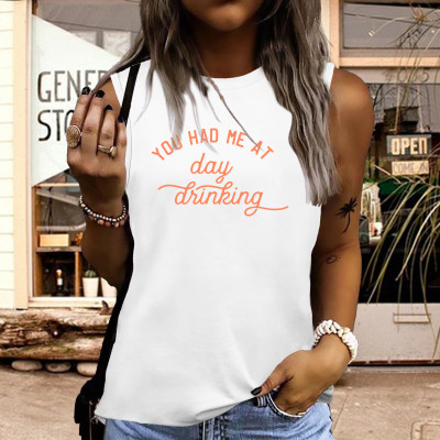 You Had Me at Day Drinking Print Graphic Tank Top