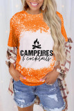 Campfires And Cocktails Bleached Print Graphic Tee