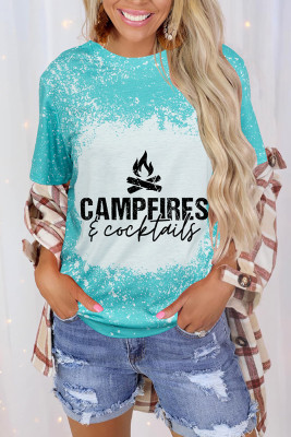Campfires And Cocktails Bleached Print Graphic Tee