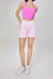 Plain Fake Two Piece Halter Tank Top with Padding