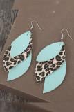 Leopard Leaf Shape PU Earrings MOQ 5pcs