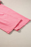 Pink Scattering Rhinestone Gradient Denim Pants