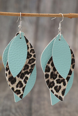 Leopard Leaf Shape PU Earrings MOQ 5pcs