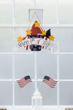Independence Day US Flag Wooden Doorplate Accessory