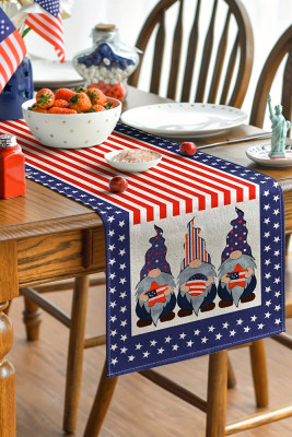 Independence Day US Flag Gnomes Tablecloth