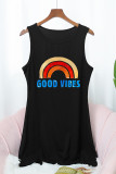 Good Vibes Rainbow Print Tank Dress