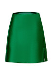 Plain Silky Split Skirt