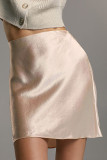 Plain Silky A Line Skirt