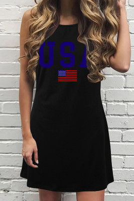USA Flag Print Tank Dress