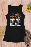 Salty Beach Print Tank Dress