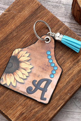 Sunflower Alphabet Tassel Keychain 