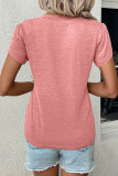 Rose Tan Fashion Petal Sleeve V Neck T Shirt