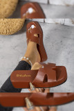 PU Leather Platform Sandals 