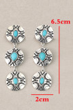Boho Turquoise Triple Round Earrings MOQ 5pcs