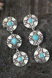 Boho Turquoise Triple Round Earrings MOQ 5pcs