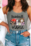 Baseball Mama Print Graphic Tank Top
