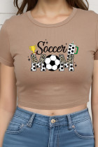 Sport Soccer Mom Game Day Print Crop Top