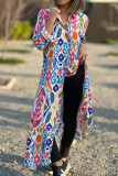 Printed Long Maxi Shirt Dress 