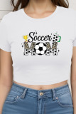 Sport Soccer Mom Game Day Print Crop Top