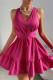 Rose V Neck Halter Backless Dress