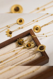 Tiger Eye Stone Golden Necklace 