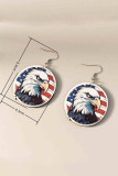 USA Flag Print Western Bull Shape Earrings MOQ 5pcs