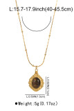 Tiger Eye Stone Golden Necklace 