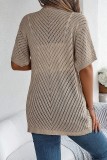 Eyelet Knitting Front Open Cardigan 
