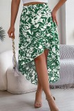 Floral Printed Ruffle Hem Skirt Dress 