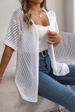 Eyelet Knitting Front Open Cardigan 