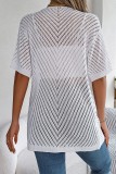 Eyelet Knitting Front Open Cardigan 