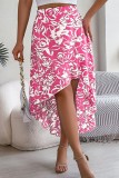 Floral Printed Ruffle Hem Skirt Dress 